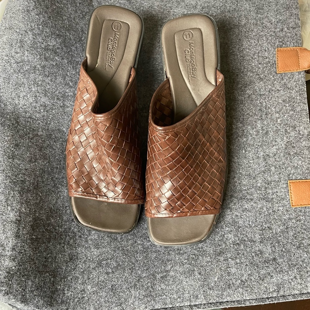 Quilted/woven style slippers